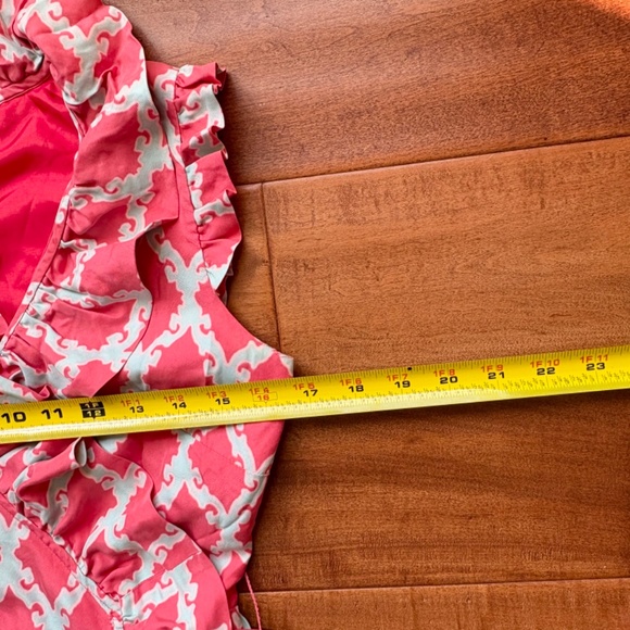 Kate Spade NY Andrey 100% Silk Wrap dress Size 2 Ruffle A-Line coral-Red/cram - Picture 7 of 15